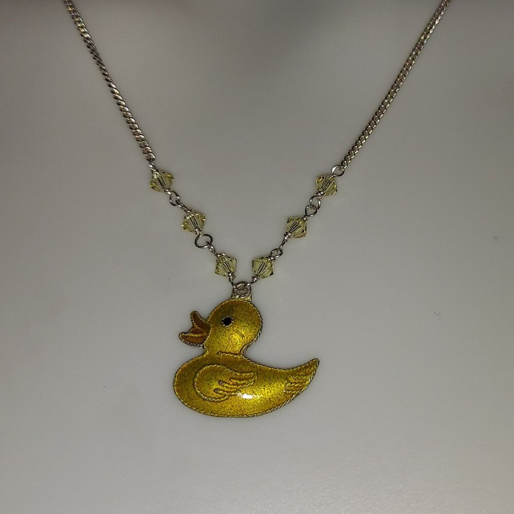 NWT Peabody sterling silver duck necklace